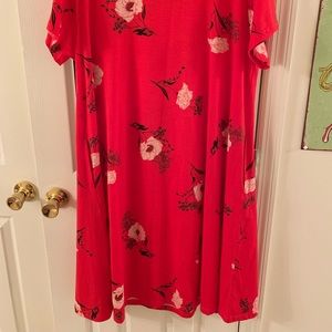LuLaRoe Dresses - LuLaRoe Red Floral Jessie w/ pockets! LuLaRoe Dresses - LuLaRoe Red Floral Jessie w/ pockets!